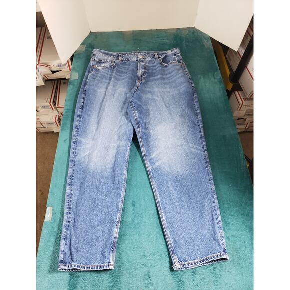 American Eagle Jeans Size 18 Womens Blue Stretch Pants Mid Rise Curvy Mom - Picture 2 of 14